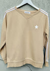 Sophie Moran Arm Stripe Sweatshirt - Beige/White