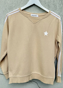 Sophie Moran Arm Stripe Sweatshirt - Beige/White