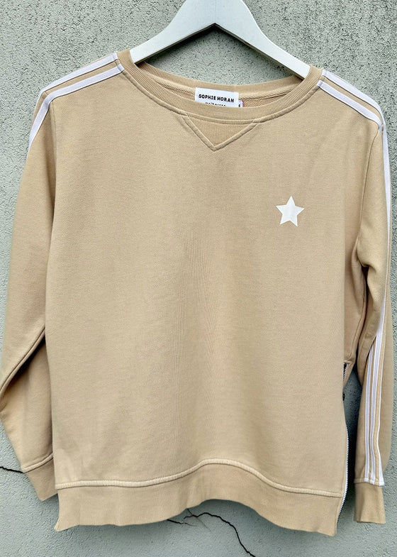Sophie Moran Arm Stripe Sweatshirt - Beige/White