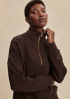 Varley Hawley Half Zip Sweat - Coffee Bean