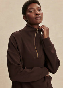  Varley Hawley Half Zip Sweat - Coffee Bean