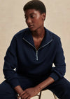 Varley Hawley Half Zip Sweat - Navy