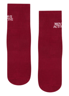  MoveActive Crew Non Slip Grip Socks - Signature Crimson