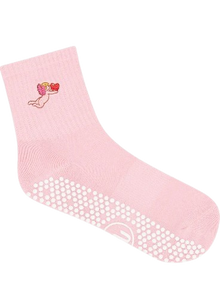 MoveActive Classic Crew Grip Socks - Cupid's Kiss