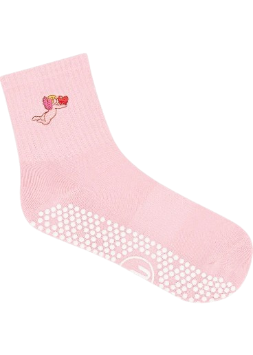 MoveActive Classic Crew Grip Socks - Cupid's Kiss