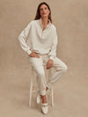Varley Hawley Half Zip Sweat - Ivory