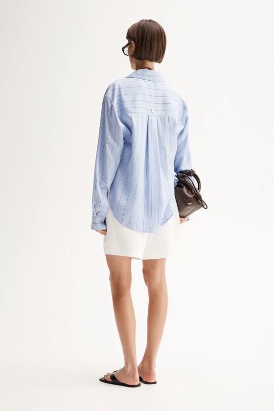 Elka Collective Henry Stripe Shirt - Blue Stripe