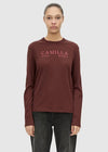 C&M Camilla and Marc Era Long Sleeve Graphic Tee - Burgundy