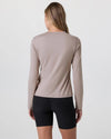 Vuori Long-Sleeve Lux Crew Tee - Pebble