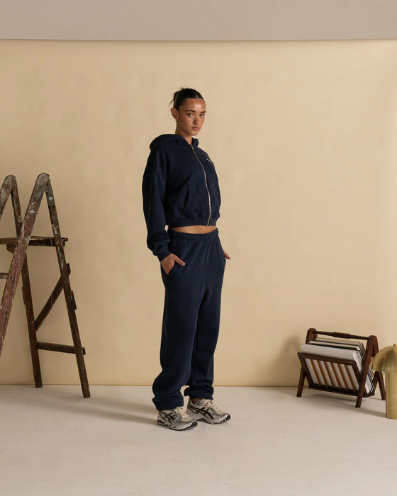 Vang Athletica Star Training Zip-Up Hoodie - Washed Navy