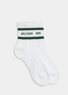  Splits59 Logo Stripe Quarter Socks - White/Military