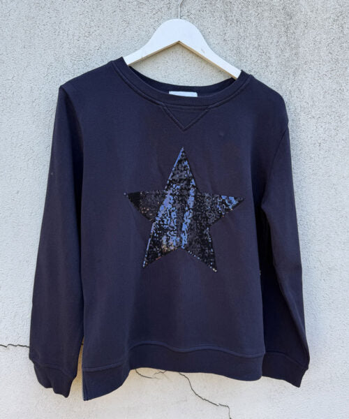 Sophie Moran Sequin Star Sweatshirt - Navy