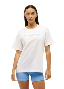  P.E Nation Aero Short Sleeve Tee - White/Cornflower Blue