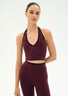 Splits59 Rory Airweight Halter Bralette - Dark Cherry/Blk