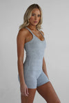Leelo Sculpt Racer Back Tank - Marl Grey