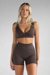 Leelo Sculpt Crop - Dark Chocolate