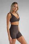 Leelo Sculpt Crop - Dark Chocolate