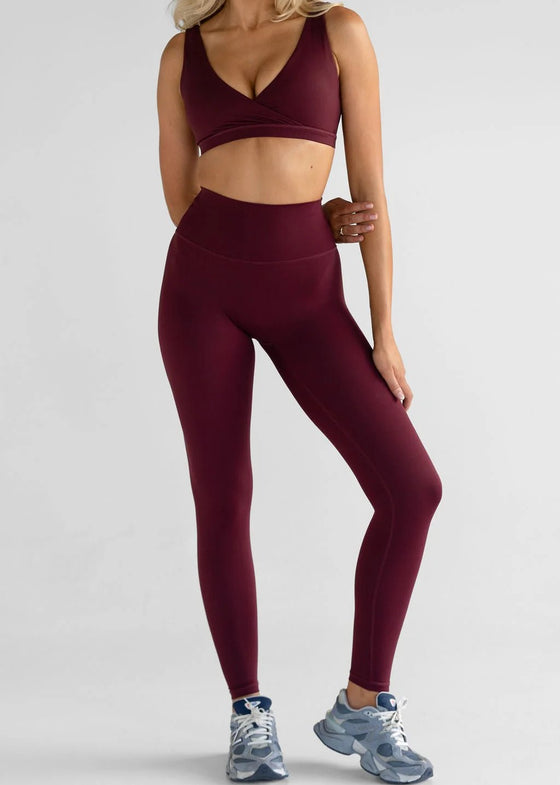 Leelo Sculpt Full Length Leggings - Cherry Cola