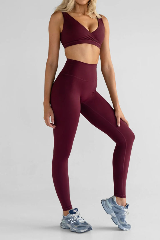 Leelo Sculpt Full Length Leggings - Cherry Cola