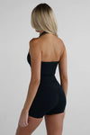 Leelo Sculpt Halter Neck Tank - Black