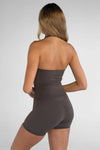 Leelo Sculpt Halter Tank - Dark Chocolate