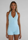 Leelo Sculpt Halter Neck Tank - Ice Blue
