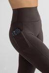 Leelo Sculpt Full Length Pocket Legging - Dark Chocolate