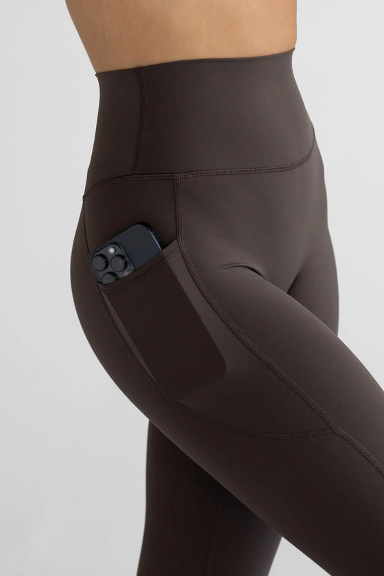 Leelo Sculpt Full Length Pocket Legging - Dark Chocolate