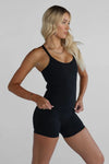 Leelo Sculpt Racer Back Tank - Black