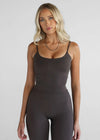 Leelo Sculpt Tank - Dark Chocolate