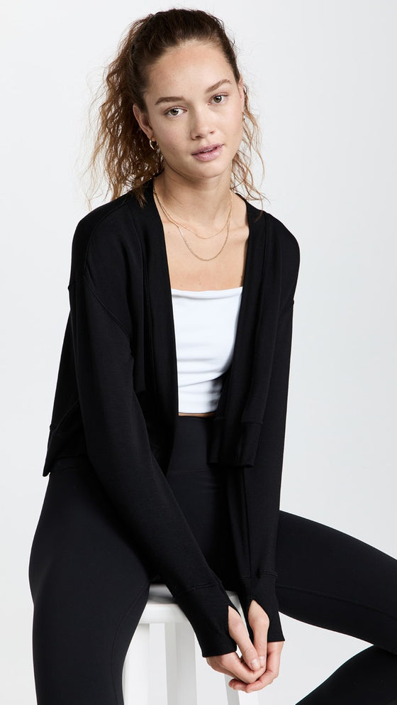 Splits59 Suzan Fleece Cardigan - Black