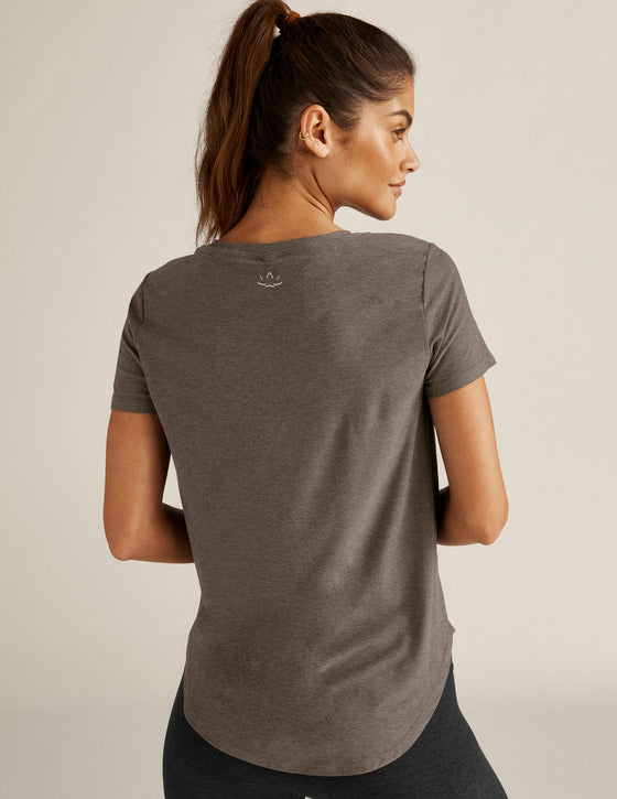 Beyond Yoga Featherweight On The Down Low Tee - Soft Umber Heather