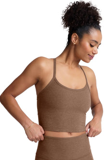  Beyond Yoga Spacedye Slim Racerback Cropped Tank - True Chocolate