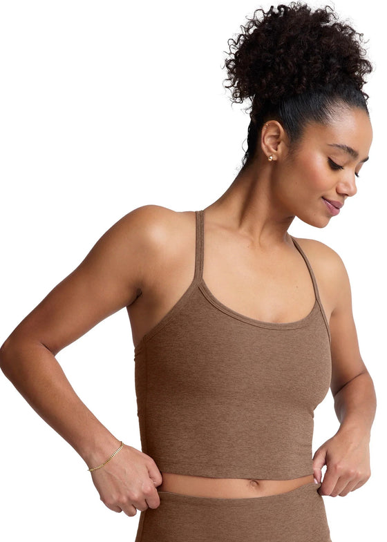 Beyond Yoga Spacedye Slim Racerback Cropped Tank - True Chocolate