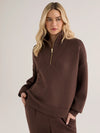 Varley Hawley Half Zip Sweat - Coffee Bean Marl