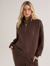Varley Hawley Half Zip Sweat - Coffee Bean Marl