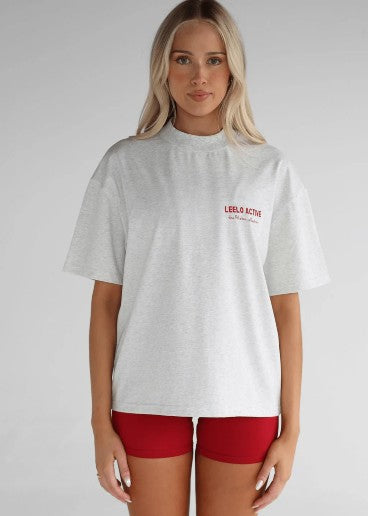 Leelo V6 Pilates Collection Oatmeal Chilli Tee