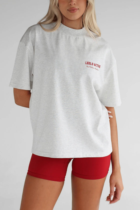 Leelo V6 Pilates Collection Oatmeal Chilli Tee