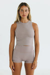 Vang Athletica Fitted Tank - Stone
