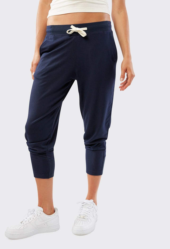 Splits59 Reena Fleece 7 8 Pant Indigo Motion Lifestyle