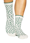 Pointe Studio Top Dots Crew Socks - Dark Green S/M