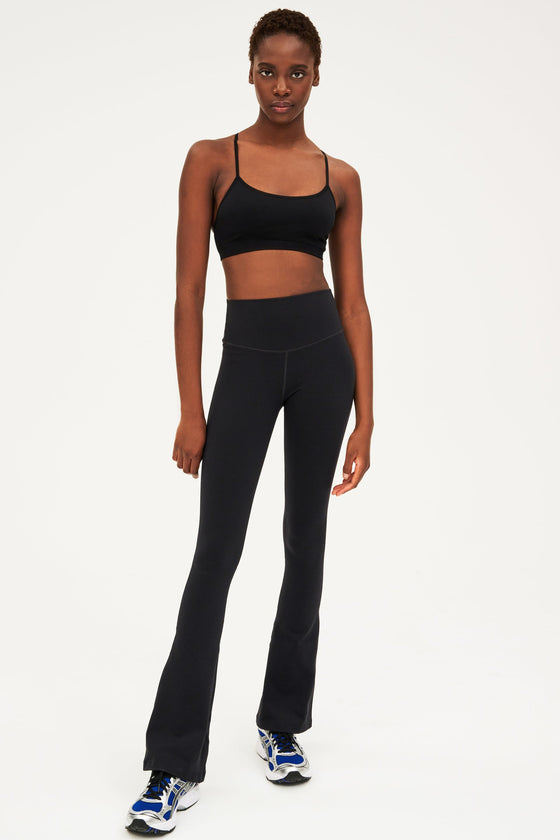 Splits59 Raquel High Waist Airweight Flare Black Motion Lifestyle