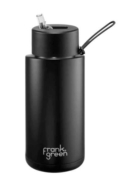 Frank Green 1 Litre Reusable Bottle Straw Lid - Black
